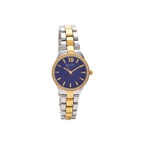 Sekonda 2954 Two Tone Royal Blue Dial Crystal Set Bracelet Watch - W32197