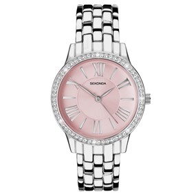 Sekonda 40477 Charlotte Stainless Steel Crystal Set Bracelet Watch - W32300
