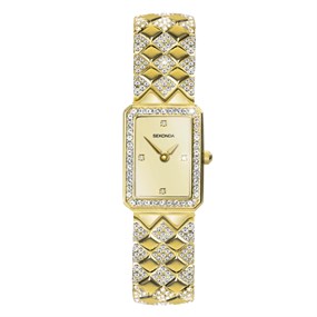 Sekonda 40513 Lunar Gold Tone Stone Set Bracelet Watch - W32308