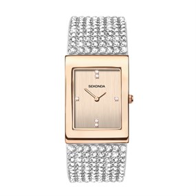 Sekonda 40413 Rose Tone Stone Set Bracelet Watch - W32414
