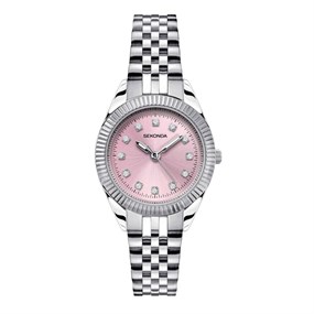 Sekonda 2830 Stone Set Pink Dial Bracelet Watch - W32454