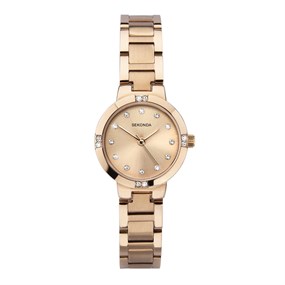 Sekonda 2834 Rose Tone Stone Set Bracelet Watch - W32461