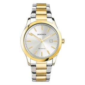 Sekonda 40473 Two Tone Silver Dial Bracelet Watch - W32491