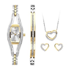 Sekonda 49102 Two Tone Gift Set With Heart necklace And Earrings - W32498