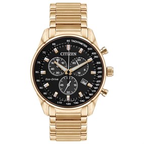 Citizen AT2398-72E Rose Tone Chronograph Eco-Drive Bracelet Watch - W38300