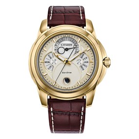 Citizen BU0082-06P Calendrier Moon Brown Leather Strap Watch - W38428