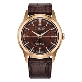Citizen AW2113-16X Rolan Eco-Drive Brown Leather Strap Watch - W38501