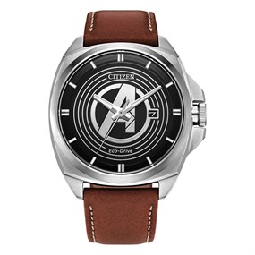AW1721-08W Citizen Marvel Avengers Eco-Drive Brown Leather Strap Watch - W38521