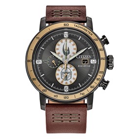 CA0857-09W Citizen Mandalori Eco-Drive Brown Leather Strap Watch - W38528