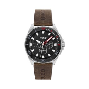 HUGO 1530285 Fresh Brown Leather Strap Watch - W45357