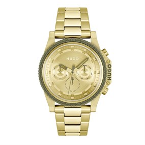 HUGO 1530349 Brave Gold Tone Bracelet Watch - W45401