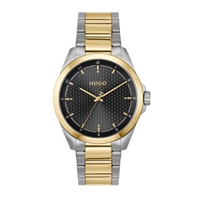 HUGO 1530452 Seam Two Tone Black Dial Bracelet Watch - W45458