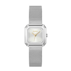 HUGO 1540183 Hazel Stainless Steel Square Case Mesh Bracelet Watch - W45462