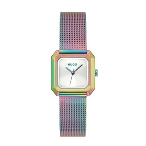 HUGO 1540186 Hazel Rainbow IP Iridescent Mesh Bracelet Watch - W45464