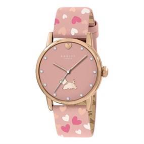 Radley RY21786A Pink Heart Leather Strap Watch - W51454