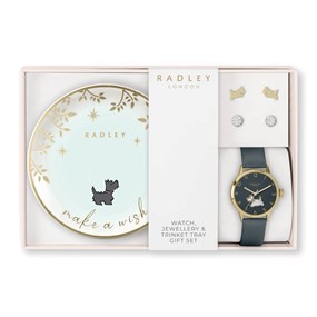 Radley RY21780A-TK-SET Blue  Strap Watch, Earrings And Trinket Tray Set - W51488