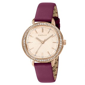 Radley RY21850 Stone Set Berry Leather Strap Watch - W51524