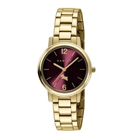 Radley RY4722A Gold Tone Cherry Red Dial Bracelet Watch - W51628