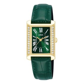 Lorus RG242YX9 Gold Tone Green Leather Strap Watch - W58202