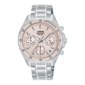 Lorus RT355LX9 Chronograph Pink Dial Bracelet Watch - W58213