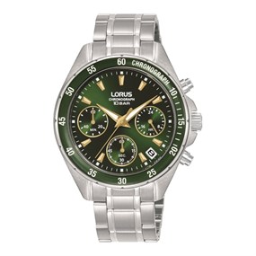 Lorus RT385LX9 Chronograph Green Dial Bracelet Watch - W58214
