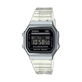 Casio Vintage A168XES-1BEF Clear Jelly Strap Watch - W59109