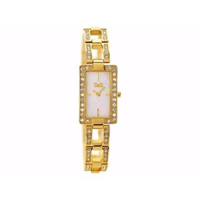D&G DW0587 Cannes Gold Plated Stone Set Open Link Bracelet Watch - W6030
