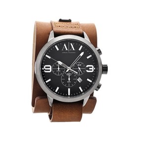 Armani Exchange AX1274 Black Ionic Finish Chronograph Cuff Watch - W6283