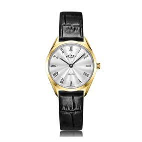 Rotary LS08013/01 Ultra Slim Black Leather Strap Watch - W64102