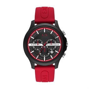 Armani Exchange AX2436 Red Silicone Strap Watch - W65298