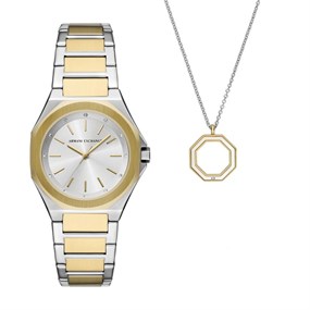 Armani Exchange AX7161SET Two Tone Watch And Pendant Set - W65456