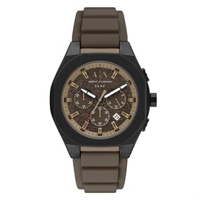 Armani Exchange AX4293 Sync Chronograph Brown Silicone Strap Watch - W65537