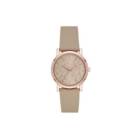 DKNY NY2856 Soho Rose Gold Plated Nude Strap Watch - W67181
