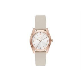 DKNY NY2877 Nolita Rose gold Plated Taupe Leather Strap Watch - W67185