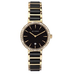 Accurist 8359 Black IP And Gold Bracelet Watch - W72149