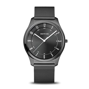 Bering 18340-222 Ultra Slim Black Milanese Mesh Bracelet Watch - W74195