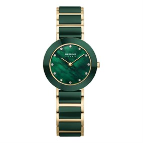 BERING 11429-738 Green Ceramic Bracelet Watch - W74269