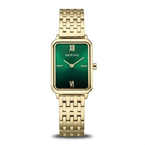BERING 17423-738 Gold Tone Green Dial Bracelet Watch - W74272
