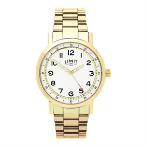 Limit 50067 Gold Tone  White Dial Bracelet Watch - W77265