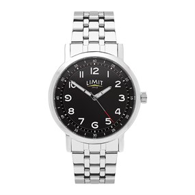 Limit 50068 White Metal Black Dial Bracelet Watch - W77267