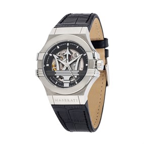 Maserati R8821108038 Potenza Automatic Black Leather Strap Watch - W81153