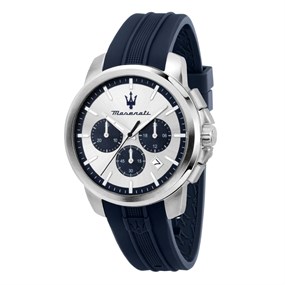 Maserati R8871621042 Successo Chronograph Blue Silicone Strap Watch - W81293