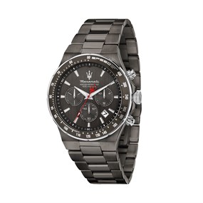Maserati R8873640027 Sfida Chronograph Gunmetal IP Bracelet Watch - W81339
