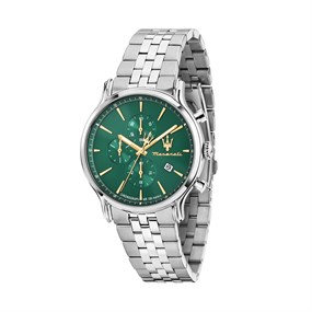 Maserati R8873618038 Epoca Slim Chronograph Stainless Steel Green Dial Bracelet Watch - W81343