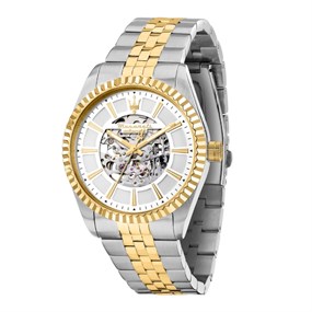 Maserati R8823100006 Competizione Automatic Two Tone Skeleton Dial Bracelet Watch - W81347