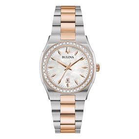 Bulova 98R283 Surveyor Diamond Two Tone Bracelet Watch - W83221