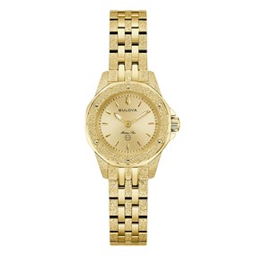 Bulova 97L192 Gold Tone Marine Star Sunray Dial Automatic Bracelet Watch - W83246