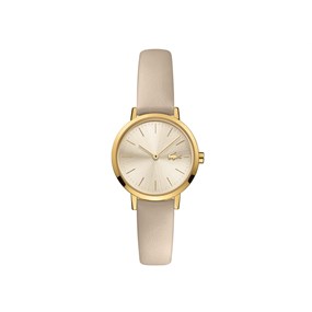 Lacoste 2001119 Moon Gold Tone Beige Leather Strap Watch - W84123