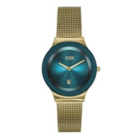 STORM 47383/GD/TL Mini Sotec Gold Teal Mesh Bracelet Watch - W87352