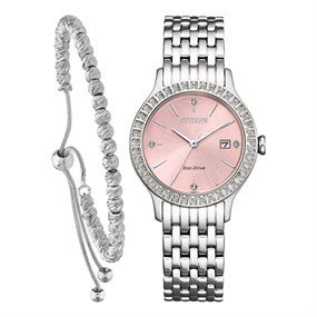Citizen FE1200-51X Silhouette Crystal Watch And Bracelet Gift Set - W92146